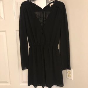 WAYF black lace front shift dress